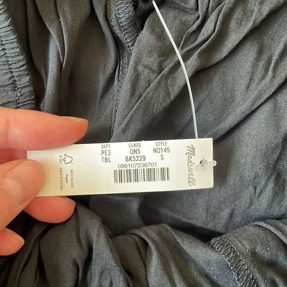 Madewell Drawstring Wide-Leg Pants True Black Women Size S - Picture 9 of 16